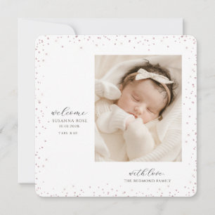 Cute Newborn Sleeping Baby Photo Announcement