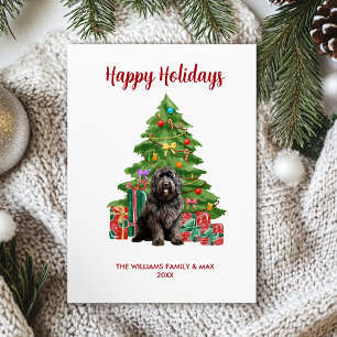 Cute Newfoundland Dog Family Christmas Holiday Card