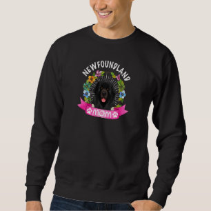 Cute Newfoundland Dog Mum Flower Puppy Dogs Sweatshirt