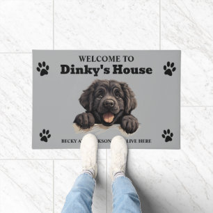 Cute Newfoundland Dog Photo Doormat