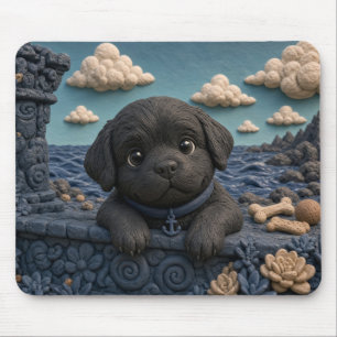 Cute Newfoundland Puppy, Baby Dog Mouse Mat