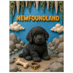 Cute Newfoundland Puppy, Baby Dog Postcard