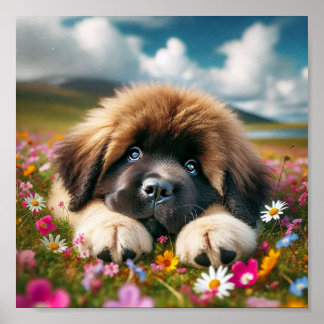 cute Newfoundland puppy Poster