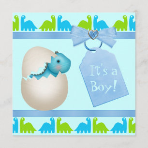Cute Newly Hatched Baby Dinosaur Baby Shower Invitation