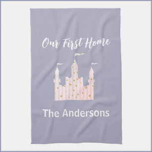 Cute Newlyweds Our First Home Castle Tea Towel