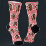 Cute Newlyweds Photo Rose Gold Wedding  Socks<br><div class="desc">These cute rose gold wedding socks feature the newlywed couple's photo and white hearts in an offset pattern on a rose gold background and your names and wedding date! These are perfect as a bridal party favour, or as a gift for the happy couple! Background colour is also customisable to...</div>