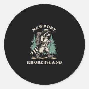 Cute Newport Rhode Island Hiking Trail Adventure R Classic Round Sticker
