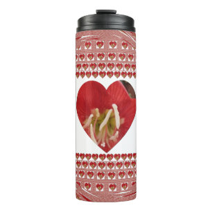 Cute Nice and Lovely Red Floral Thermal Tumbler
