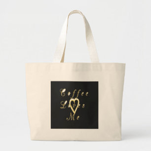Cute Nice Christmas Lovely Coffee love me. Large Tote Bag