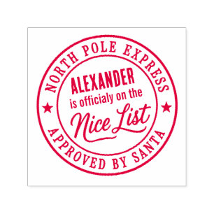 Cute Nice List Christmas Holiday Mailing Santa  Self-inking Stamp