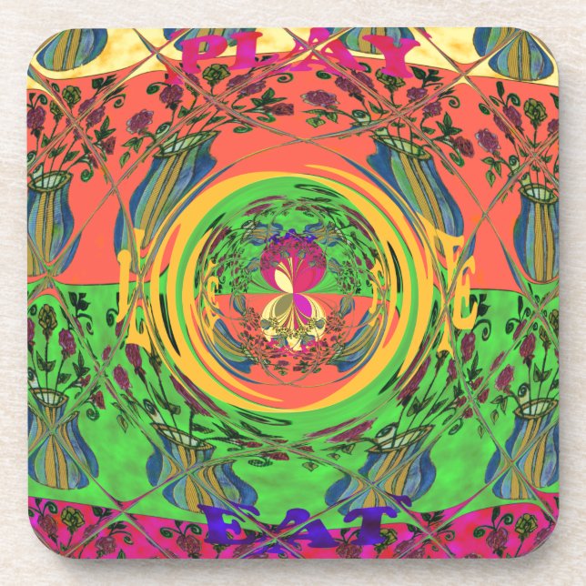 Cute Nice & Lovely Floral Motif Art Print Design Coaster (Front)