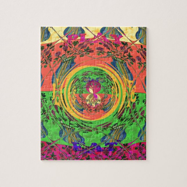 Cute Nice & Lovely Floral Motif Art Print Design Jigsaw Puzzle (Vertical)