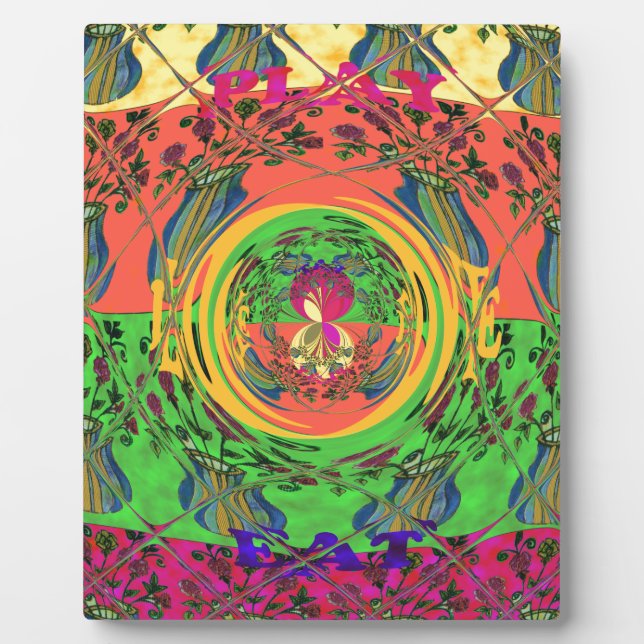 Cute Nice & Lovely Floral Motif Art Print Design Plaque (Front)