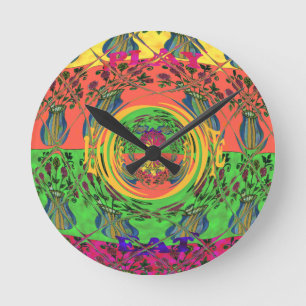 Cute Nice & Lovely Floral Motif Art Print Design Round Clock