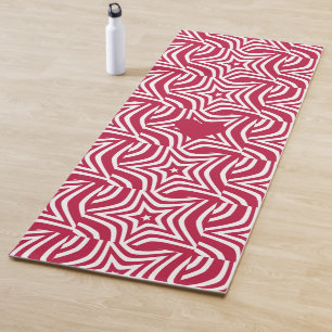 Cute nice lovely red heart star pattern design yoga mat