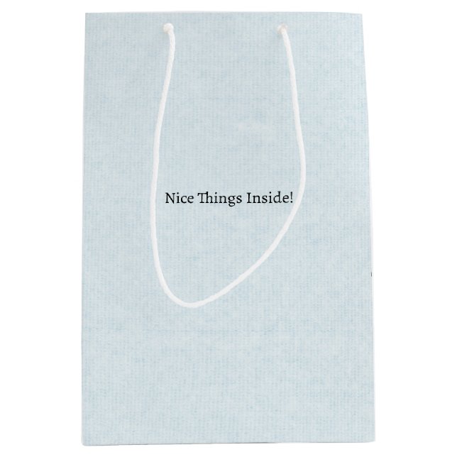 Cute Nice Things Inside Quote Blue Bag (Front)