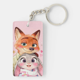 Cute Nick and Hops Acrylic Keychain. Key Ring