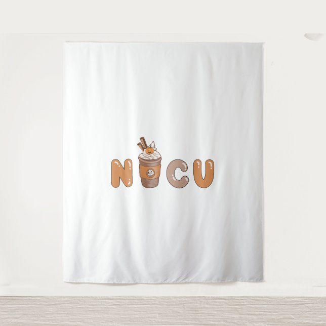Cute NICU Coffee Halloween design Tapestry (Front)