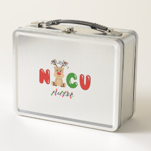 Cute NICU nurse Christmas design Metal Lunch Box