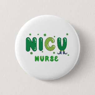 Cute NICU nurse St. Patrick's design 6 Cm Round Badge