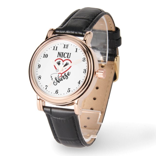 Cute NICU Nurse word art Watch (Angle)