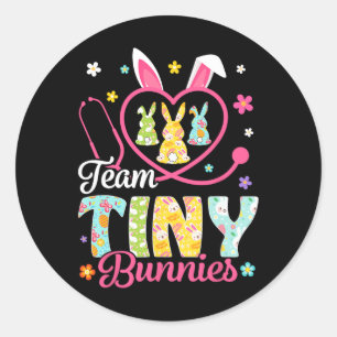 Cute Nicu Picu Landd Nurse Easter Day Stethoscope Classic Round Sticker