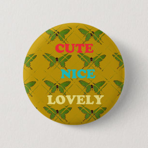 Cute Nie Lovely Vintage Butterfly.png 6 Cm Round Badge