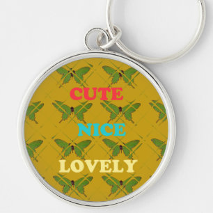 Cute Nie Lovely Vintage Butterfly.png Key Ring