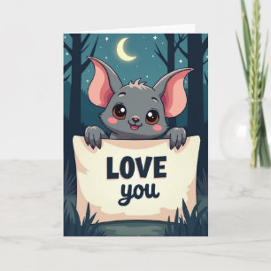 Cute Night Bat Love You Card