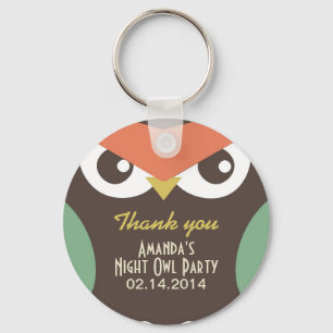 Cute Night Owl Birthday Party Gift Keychain