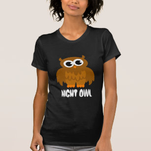 Cute night owl t shirt for women who stay up late