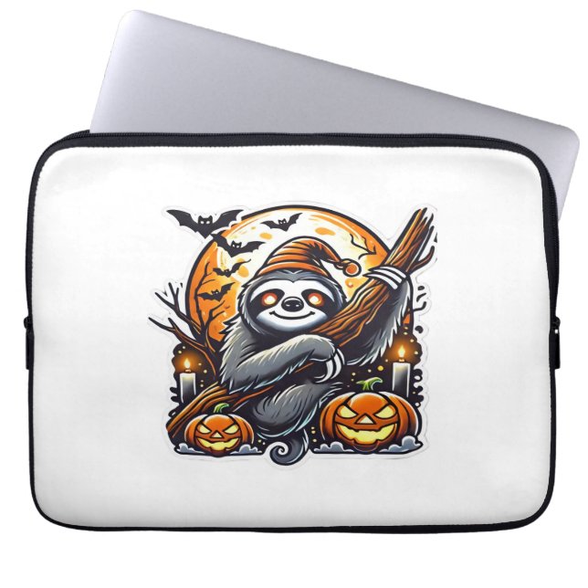 Cute Night Sloth Halloween Classic T-Shirt Laptop Sleeve (Front)