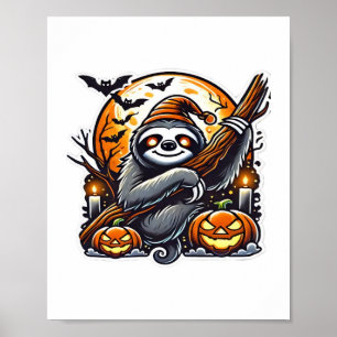 Cute Night Sloth Halloween Classic T-Shirt Poster