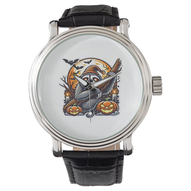 Cute Night Sloth Halloween Classic T-Shirt Watch (Front)