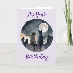 Cute Nine Lives Cat Birthday Card