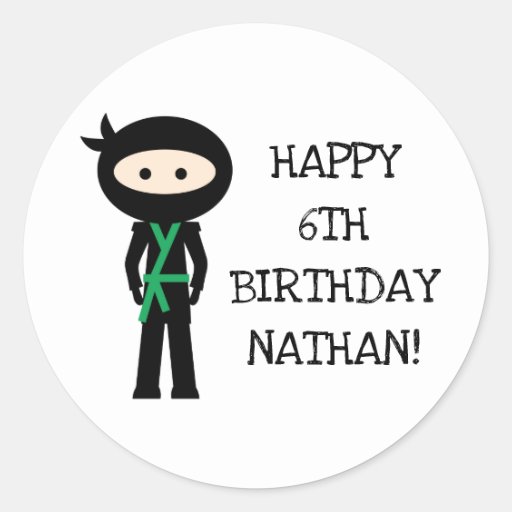 Image of Cute Ninja birthday party favour sticker