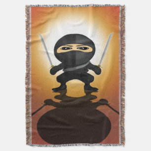 Cute Ninja Boy Anime Gamer Mouse Pad Katana Throw Blanket
