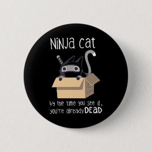 Cute Ninja Cat 6 Cm Round Badge