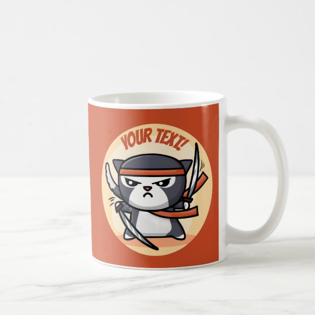 Cute Ninja Cat Coffee Mug (Right)
