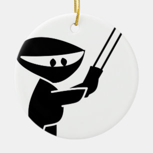 cute ninja graphic ceramic tree decoration