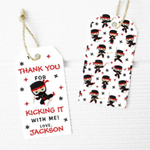 Cute Ninja Karate Birthday Boy Thank You Tags