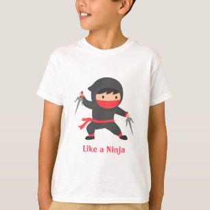 Cute Ninja Kid with Sai Weapons for Kids T-Shirt