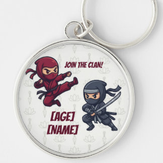 Cute Ninja Martial Arts Birthday Party Key Ring