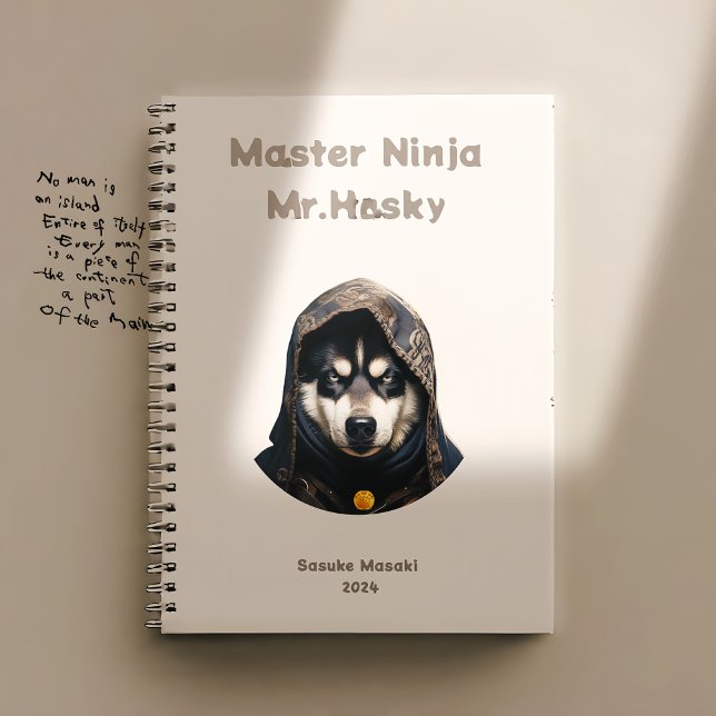 Cute Ninja Master Husky custom Notebook Cream   (Creator Uploaded)