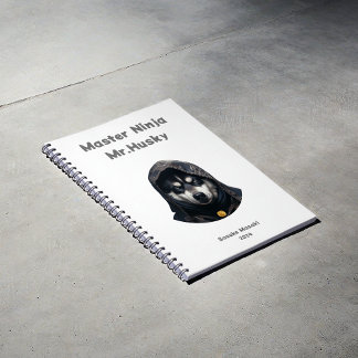 Cute Ninja Master Husky custom Notebook White 