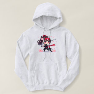 Cute ninja warrior blossom girl hoodie