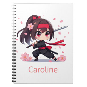 Cute ninja warrior blossom girl notebook