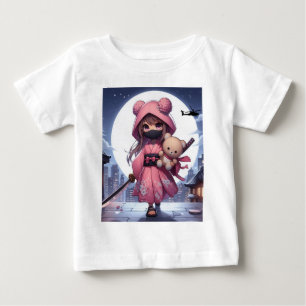 Cute ninja warrior girl & teddy baby T-Shirt