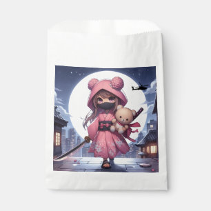 Cute ninja warrior girl & teddy favour bags