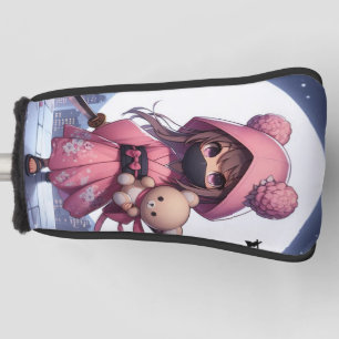 Cute ninja warrior girl & teddy golf head cover